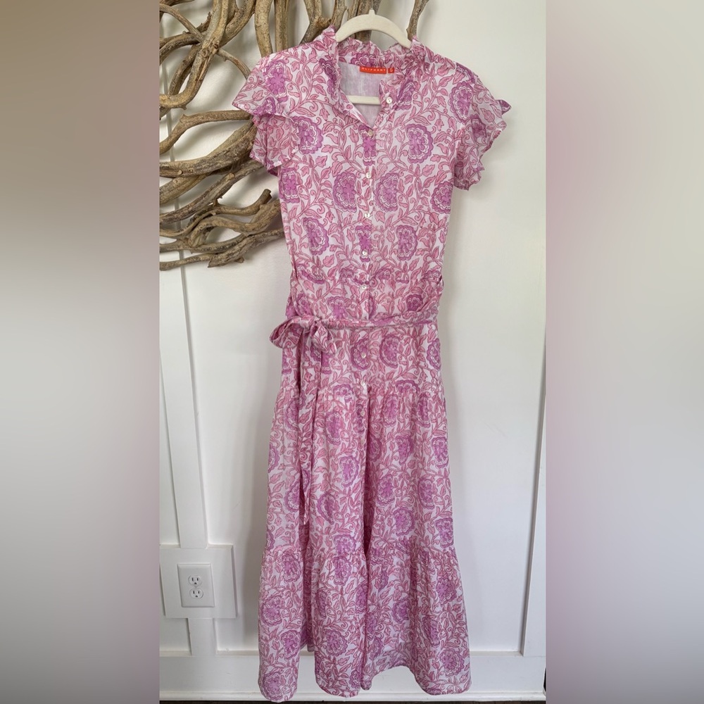 OLIPHANT size small Floral Pink and White Dress